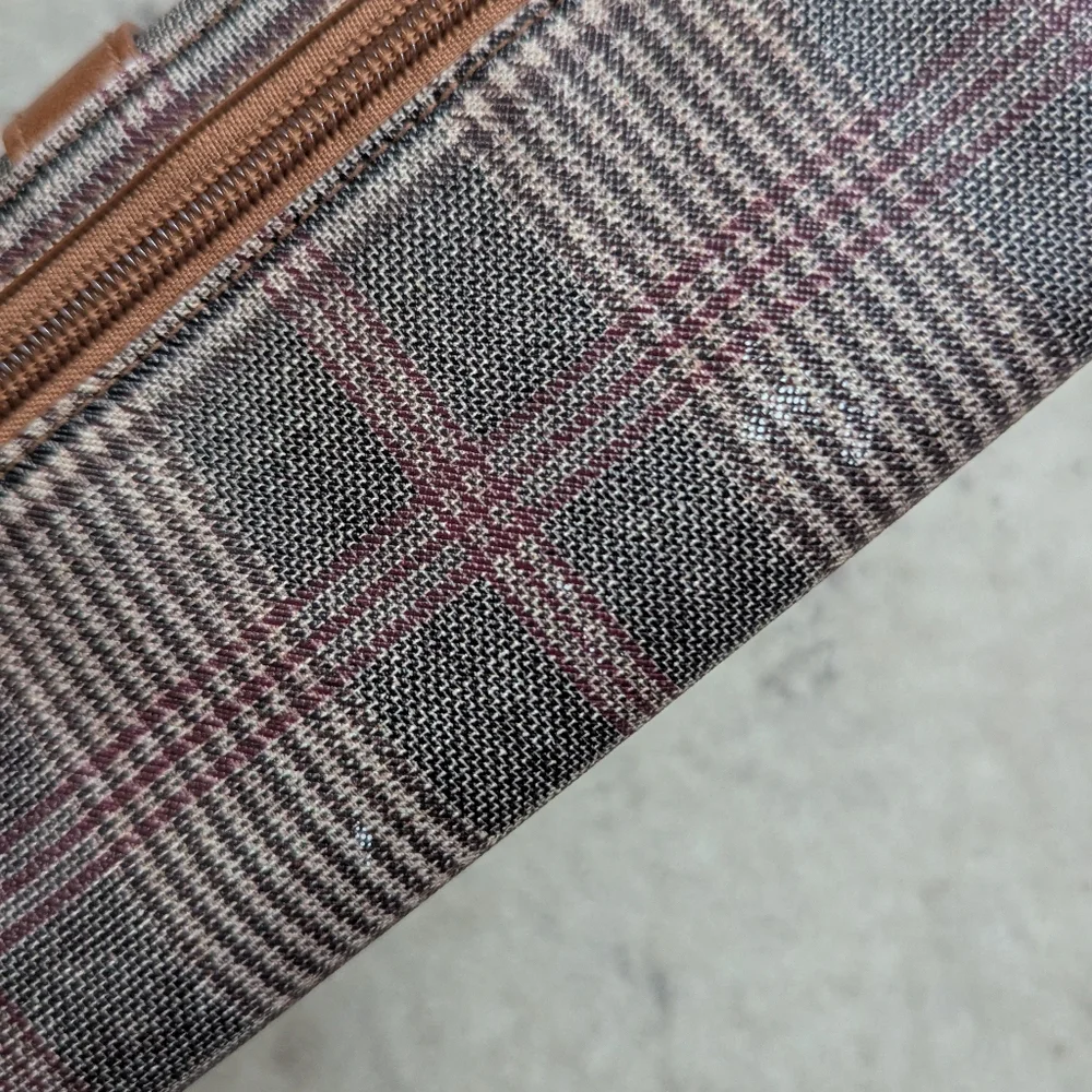 Plaid Wallet Card Slim Holder Dark Academia Preppy Leather Retro Vintage Style